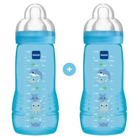 Mam Mam Promo Easy Active Baby Bottle - Blue, 2x330ml