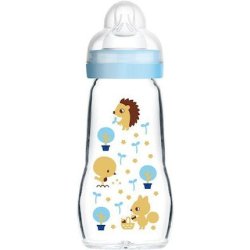 Mam Feel Good Glass Baby Bottle With Silicone Nipple For 0 Months And Up - 260ml