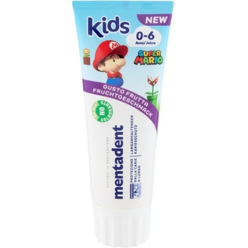 Mentadent Kids 0-6 Years Toothpaste for Children 75ml Italian Gourmet Polpa 400g