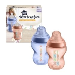 Closer To Nature Feeding Bottle With Silicone Nipple 3 Months Kindness 2x340ml