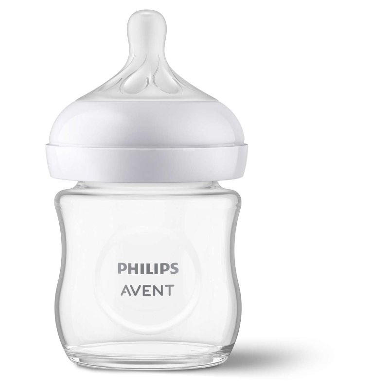 Philips Avent Natural Glass Bottle with Responsive Dummy 120ml