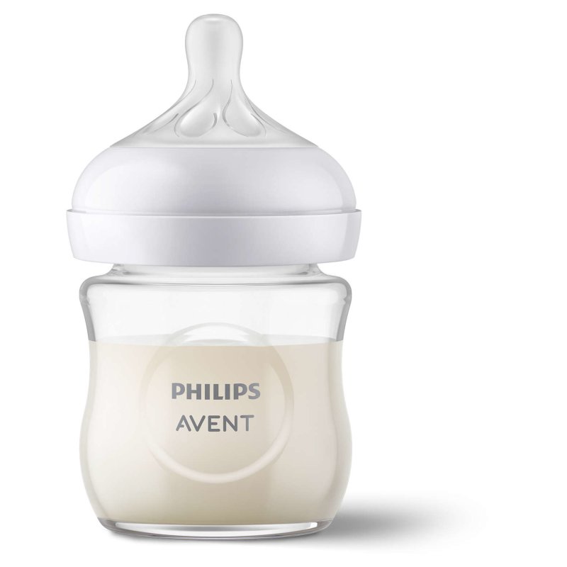 Philips Avent Natural Glass Bottle with Responsive Dummy 120ml