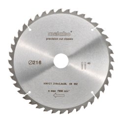 Metabo Sägeblatt precisioncut wood-classic, 216x30, Z40 WZ 5