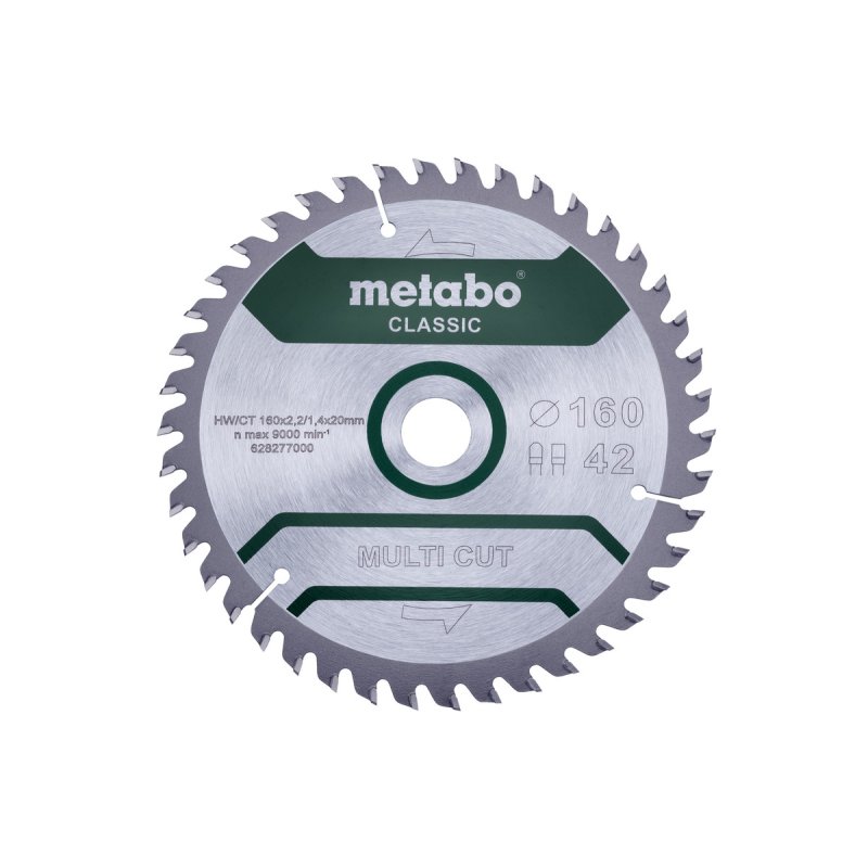 Metabo Sägeblatt "multi cut - classic", 160x20 Z42 FZ/TZ 5°