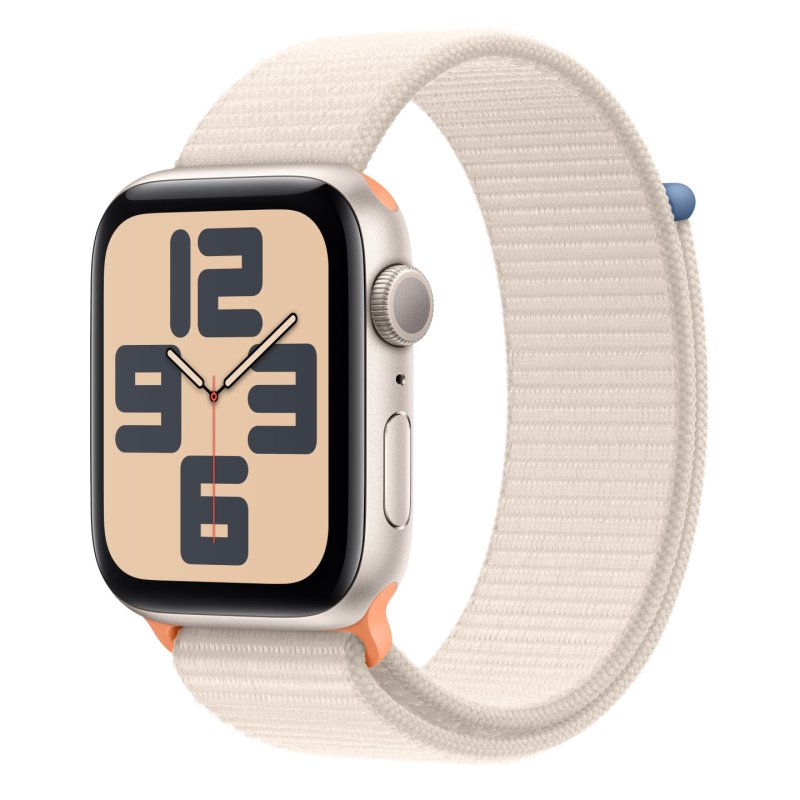 Apple Watch SE GPS 44mm Starlight Aluminium Case with Starlight Sport Loop
