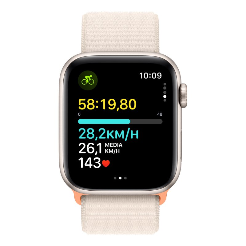 Apple Watch SE GPS 44mm Starlight Aluminium Case with Starlight Sport Loop