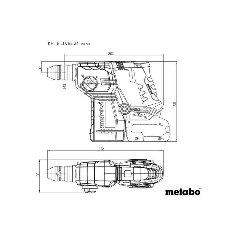 Metabo KH 18 LTX BL 24 1280 RPM SDS Plus