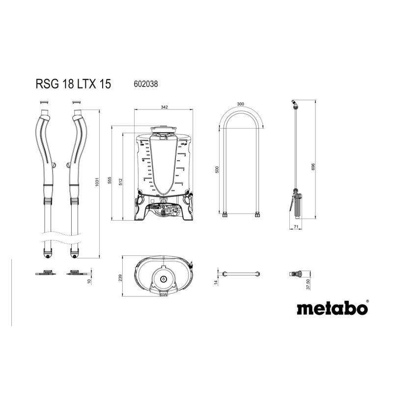 Metabo RSG 18 LTX 15 Backpack garden sprayer 15 L