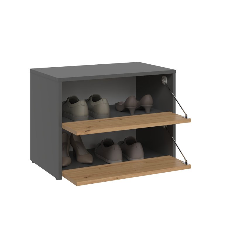 Topeshop MODO ANT/ART shoe organizer Closed Anthracite Oak