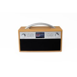 Xoro XOR400900 Radio portable Internet Numérique Noir, Argent, Bois