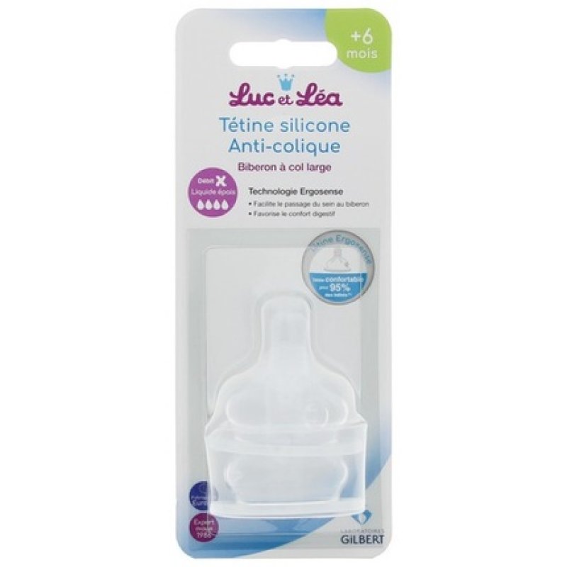 Luc Et Lea Ergosense Anti-Colic Silicone Teats 6 Months - Pack of 2