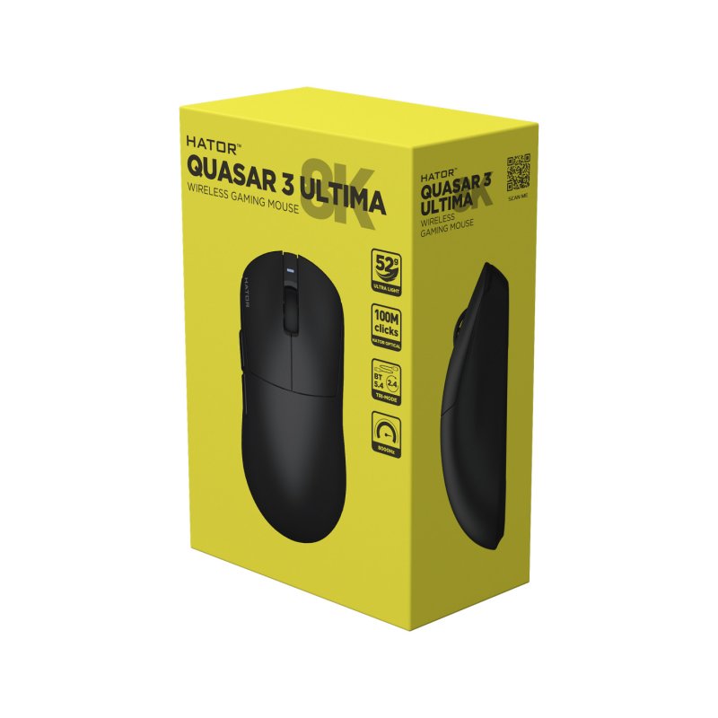 Souris sans fil Gamer Hator Quasar 3 Ultima 8K (Noir)