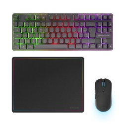 Pack Gamer 3en1 (Calvier/Souris/Tapis) Mars Gaming MCPWTKL (Noir)