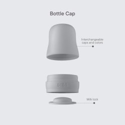 Bibs Bottle Cap Set BPA-Free Dishwasher Safe Customizable Colors