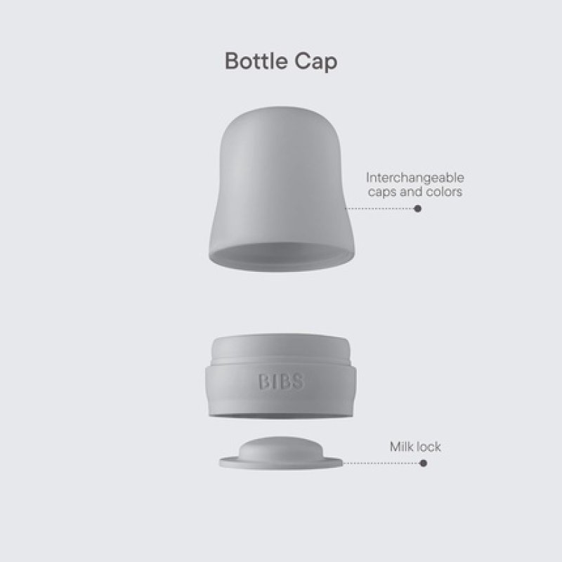 Bibs Bottle Cap Set BPA-Free Dishwasher Safe Customizable Colors