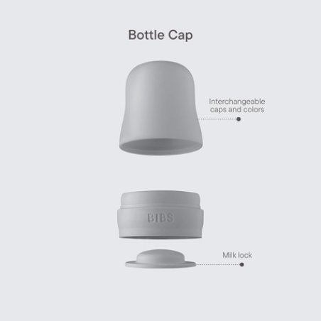 Bibs Bottle Cap Set BPA-Free Dishwasher Safe Customizable Colors