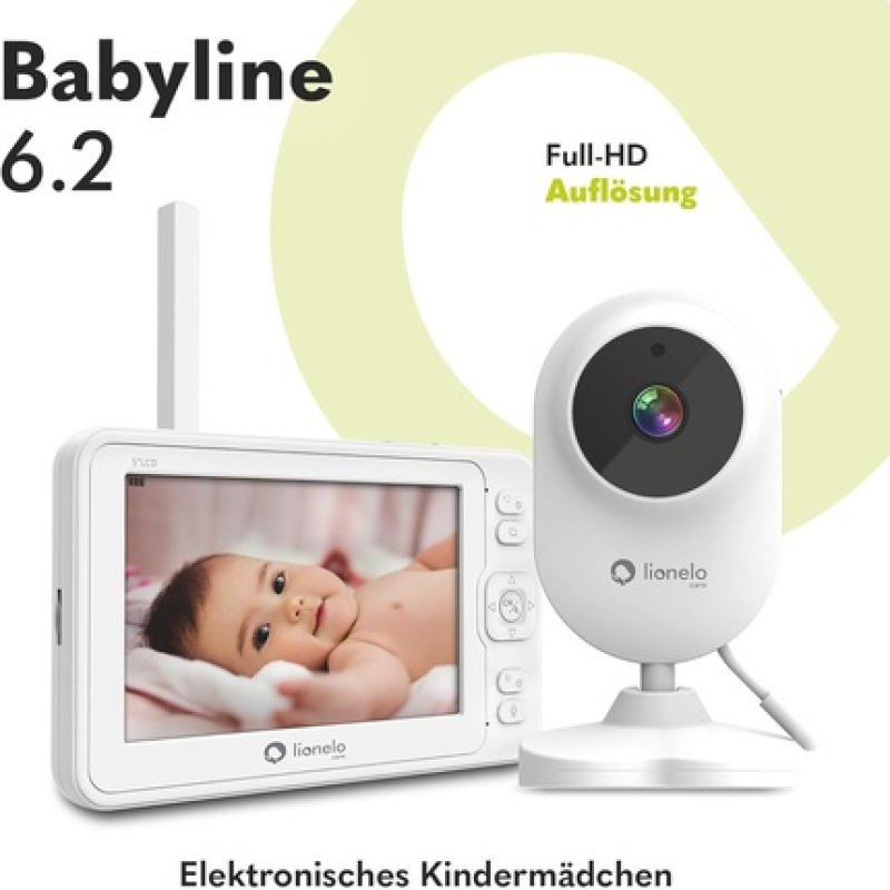 Lionelo Babyline 6.2 Electronic Babysitter Full HD 5” Indoor Monitoring Range 200m Bidirectional Communication Night