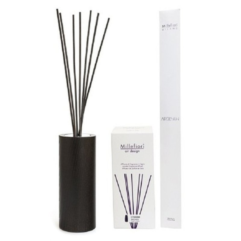 Millefiori Milano Wooden Diffuser Air Design Cylinder 7 Sticks Brown