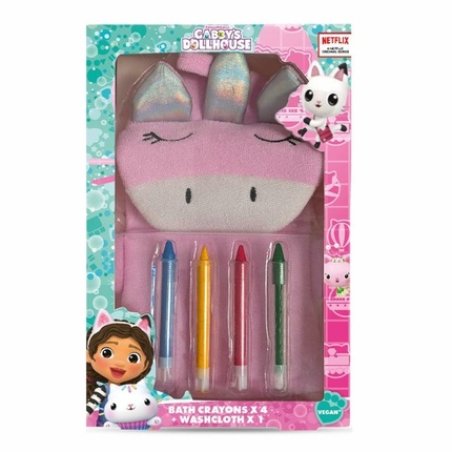 Gabby's Dollhouse Bath Crayons Set 4 Pieces Washcloth