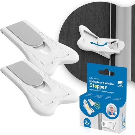 Sipo Sliding Door & Cabinet Lock Baby Safety Lock for Sliding Doors - Pack of 2