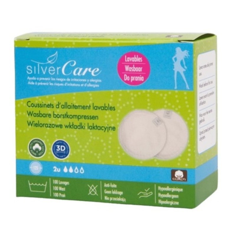 Masmi Silver Care Reusable Nursing Pads Made Of Organic Cotton - 2 Pieces