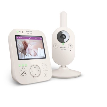 Philips Avent Premium Nanny Video with Picture and Sound White 3.5 Display 4X Magnification Night Vision 2-Way Sound