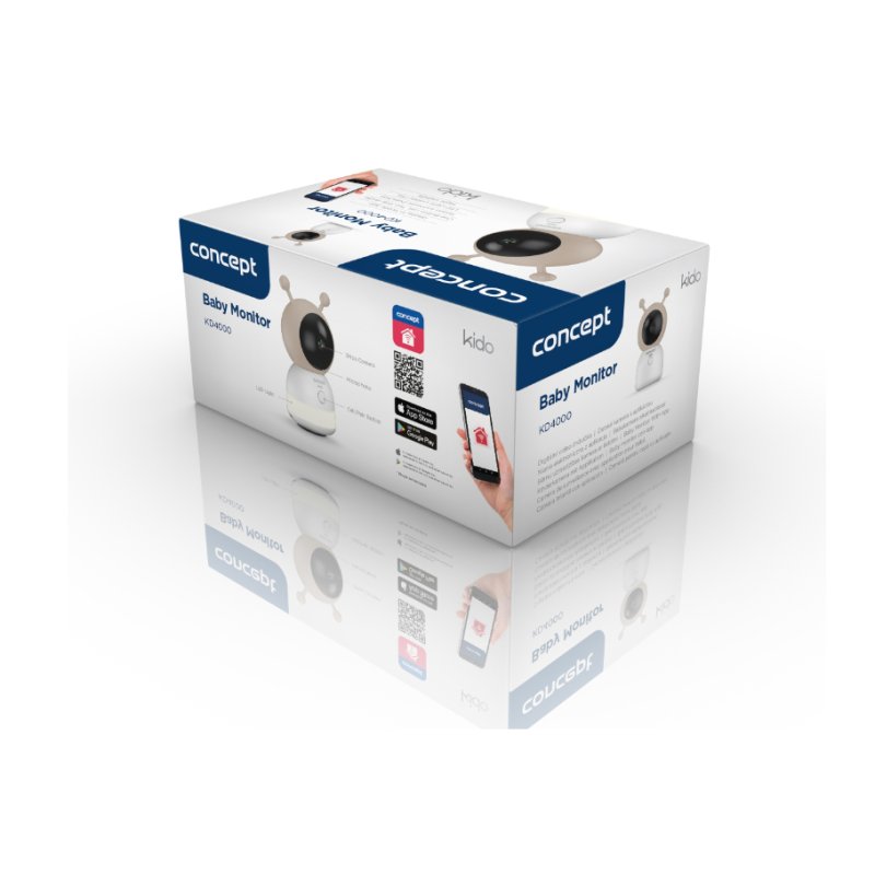 Concept KD4000 moniteur vidéo pour bébé 200 m Wi-Fi Multicolore