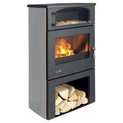 363117000189C-POELE A BOIS GRAND CHINON 2 NICHE ET ETUVE CHROME GRIS AR *