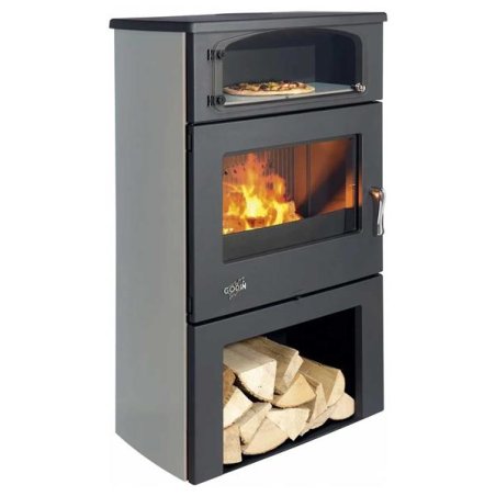 363117000189C-POELE A BOIS GRAND CHINON 2 NICHE ET ETUVE CHROME GRIS AR *