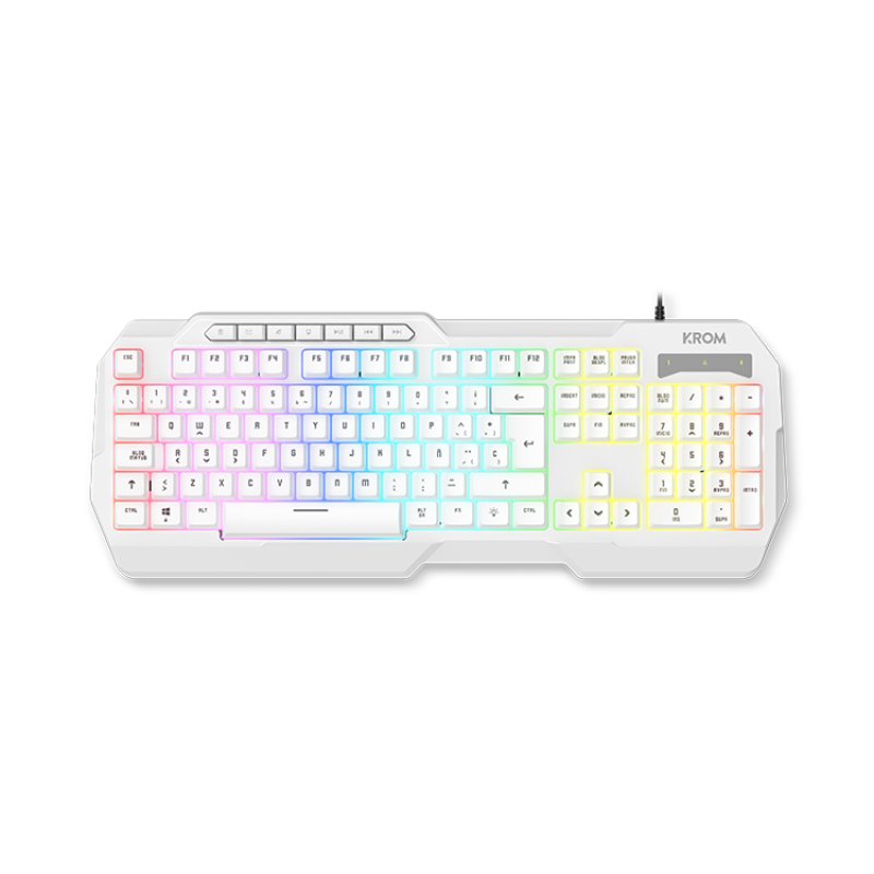 Krom Kenta clavier Souris incluse Gaming USB QWERTY Anglais Blanc