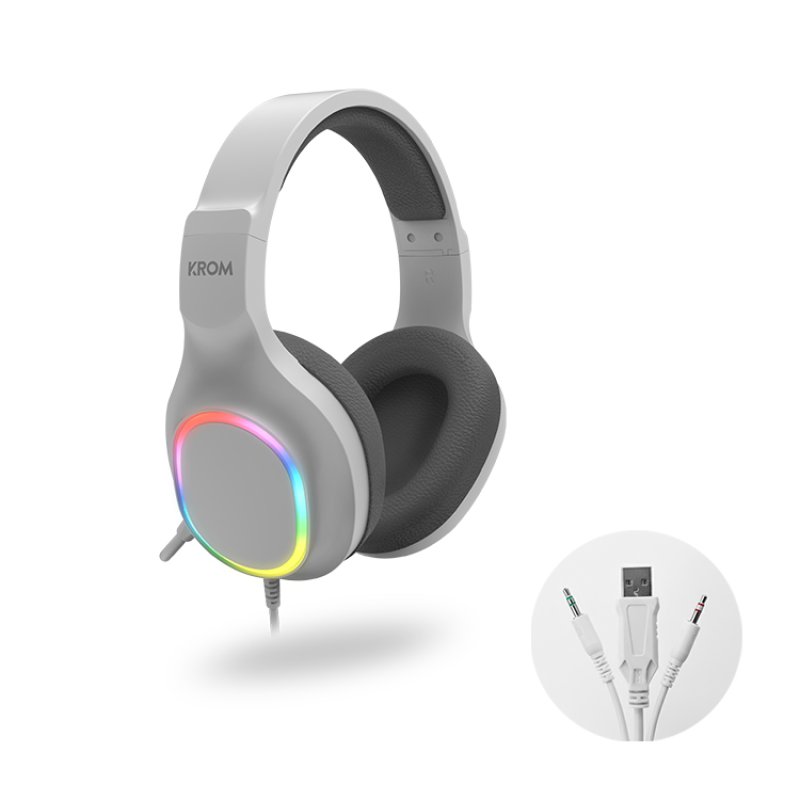 Krom Kenta clavier Souris incluse Gaming USB QWERTY Anglais Blanc