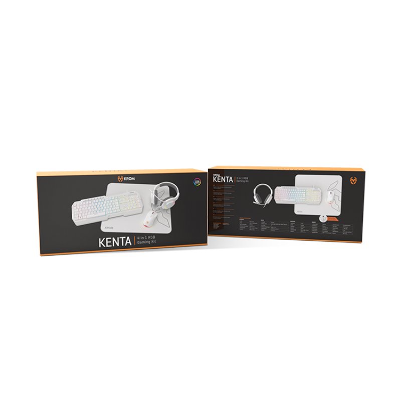 Krom Kenta clavier Souris incluse Gaming USB QWERTY Anglais Blanc