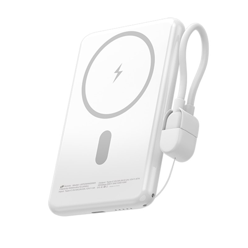 Leotec LEPOWW20W5W power bank Lithium Polymer (LiPo) 5000 mAh Wireless charging White