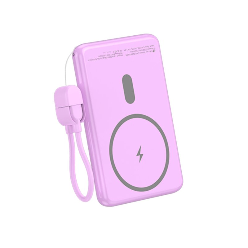 Leotec LEPOWW20W5P banque d'alimentation électrique Lithium Polymère (LiPo) 5000 mAh Recharge sans fil Rose