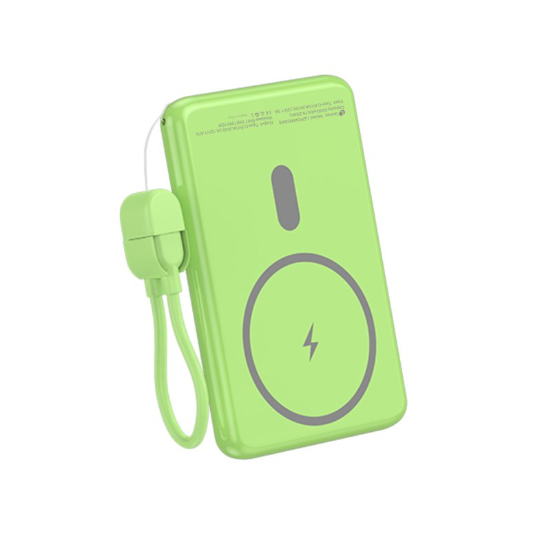 Leotec LEPOWW20W5G banque d'alimentation électrique Lithium Polymère (LiPo) 5000 mAh Recharge sans fil Vert