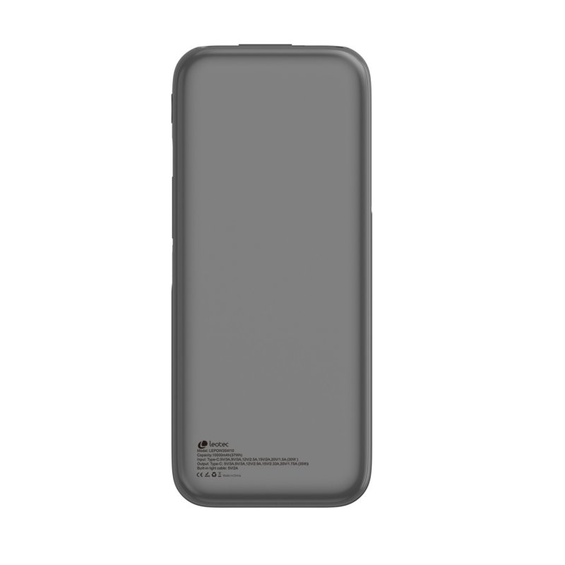 Leotec LEPOW35W10S power bank Lithium Polymer (LiPo) 10000 mAh Black, Grey