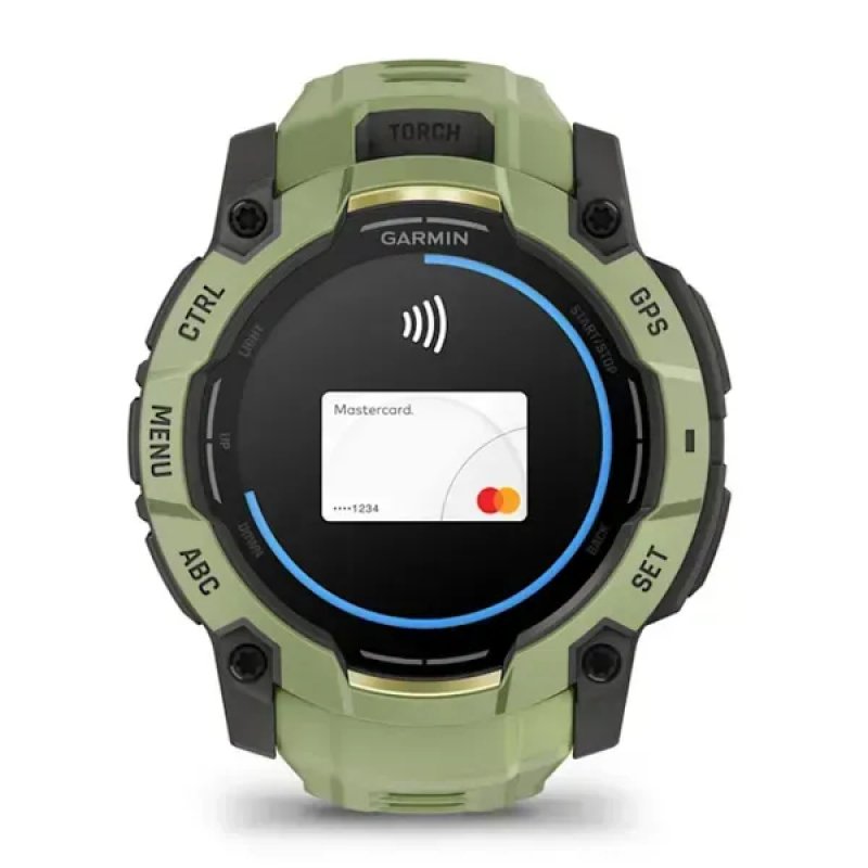 Garmin Instinct 3 AMOLED 3,3 cm (1.3") 50 mm Numérique 416 x 416 pixels Écran tactile Vert, Gris GPS (satellite)