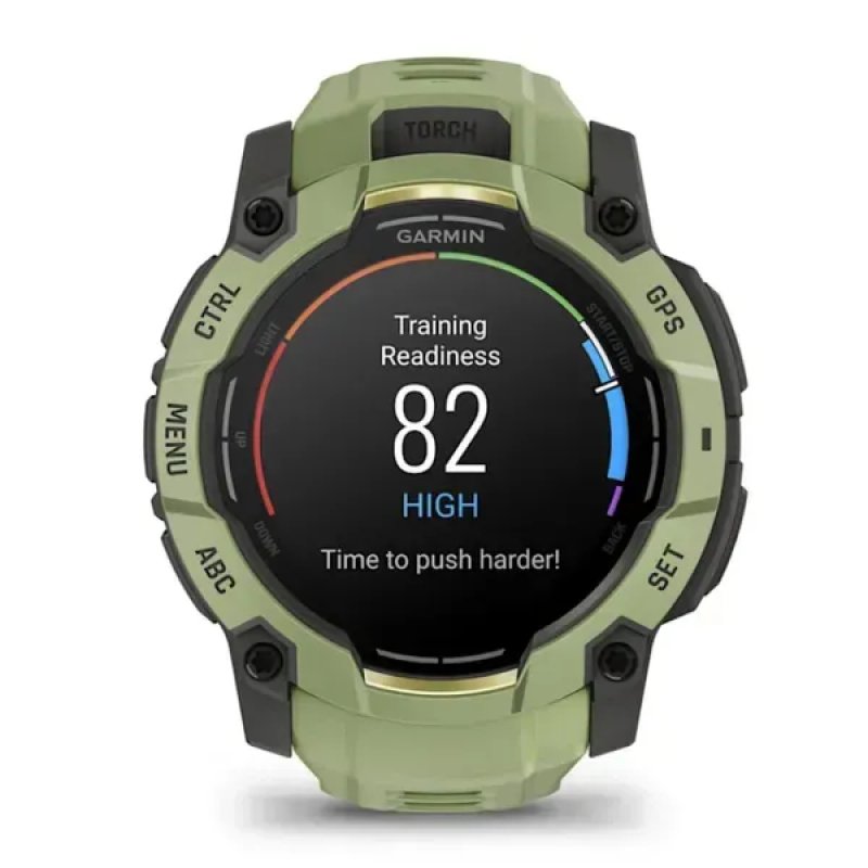 Garmin Instinct 3 AMOLED 3,3 cm (1.3") 50 mm Numérique 416 x 416 pixels Écran tactile Vert, Gris GPS (satellite)