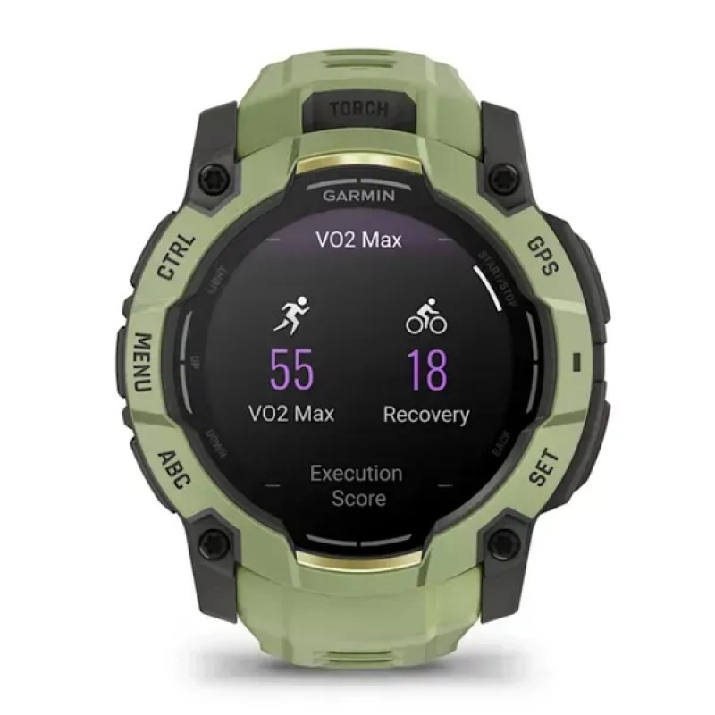 Garmin Instinct 3 AMOLED 3,3 cm (1.3") 50 mm Numérique 416 x 416 pixels Écran tactile Vert, Gris GPS (satellite)