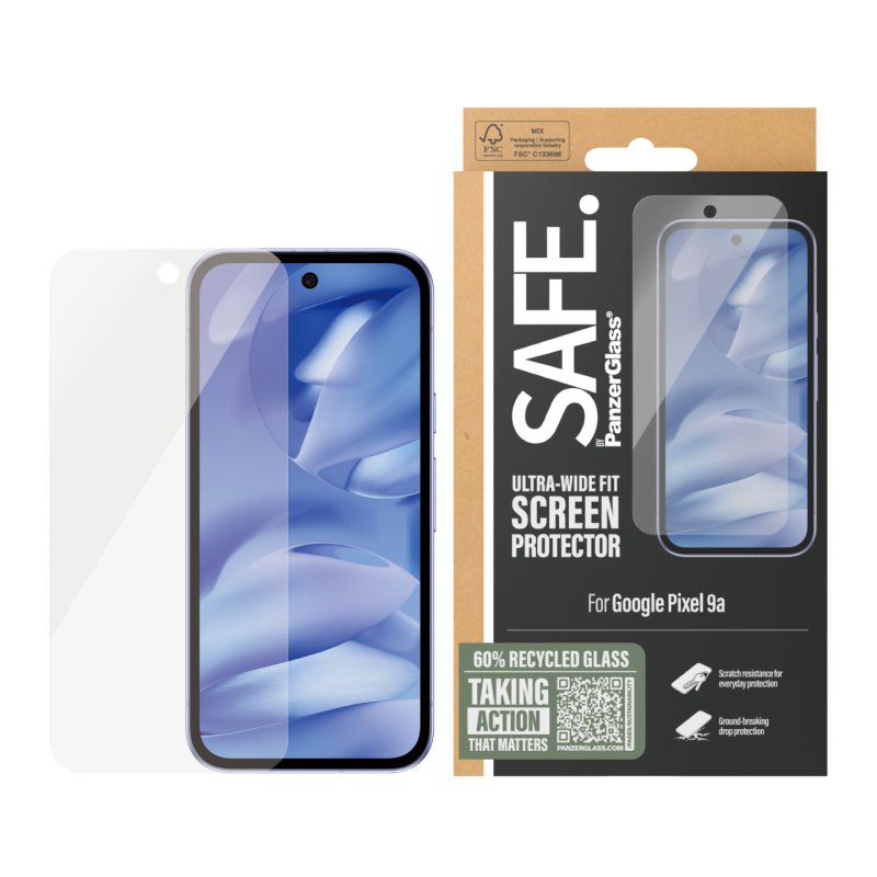 PanzerGlass SAFE. by Screen Protector Google Pixel 9a | Ultra-Wide Fit