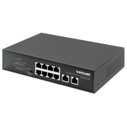 Intellinet 8-Port Gigabit Ethernet PoE Switch mit 2 RJ45 Gigabit Uplink-Ports