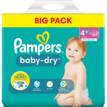 Pampers Baby Dry Size 4 Maxi Plus 10-15 Kg Big Pack