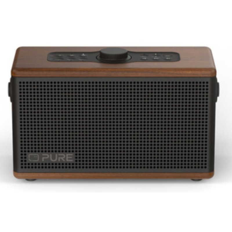 Pure Classic Aura tragbarer Bluetooth-Lautsprecher Hintergrundlicht braun/walnuss