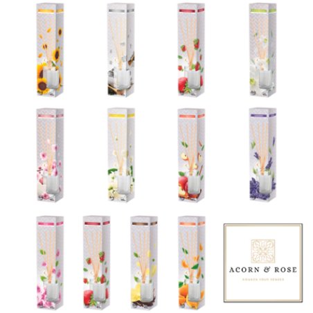 Rattan Reed Aroma Diffuser Air Freshener in Glass Bottle