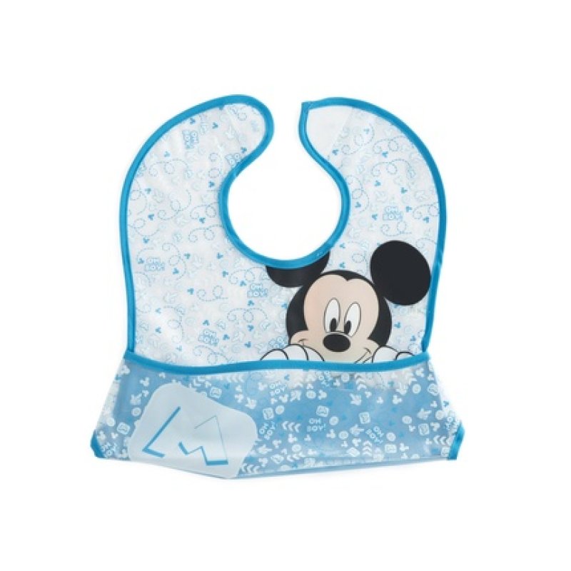 Lulabi Disney Mickey Bib Plastic 30x28 Cm Suitable For 0 Months Blue