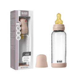 Bibs Glass Baby Bottle Latex Medium Flow 240ml