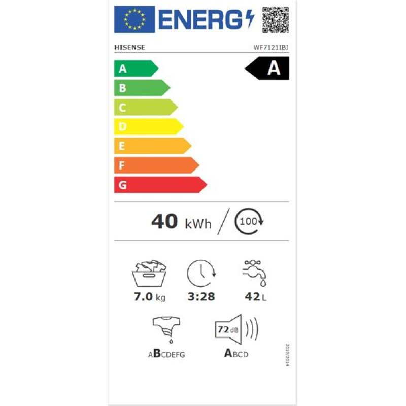 Lave-linge Frontal - 7 kg - 1200 tours/min - Classe A -10% - Inverter, *