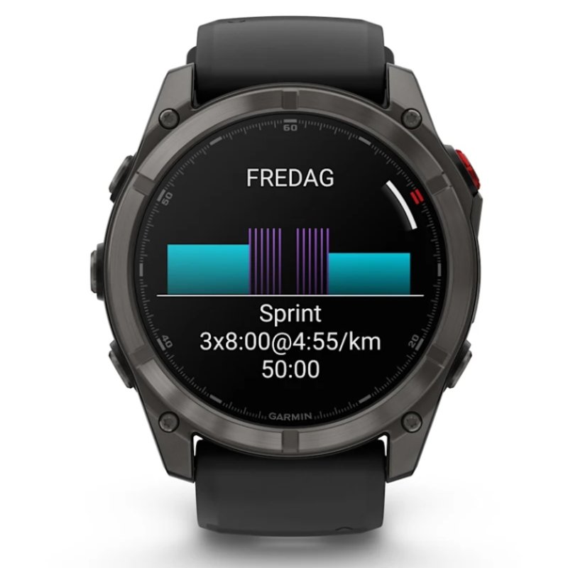 Garmin fēnix 8 Pro 3,56 cm (1.4") AMOLED 51 mm Numérique 454 x 454 pixels Écran tactile Noir, Gris, Titane Wifi GPS