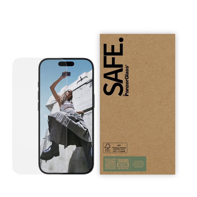 PanzerGlass SAFE. by Screen Protector iPhone 17 | iPhone 17 Pro | iPhone 16 Pro | Ultra-Wide Fit | Bulk Protection