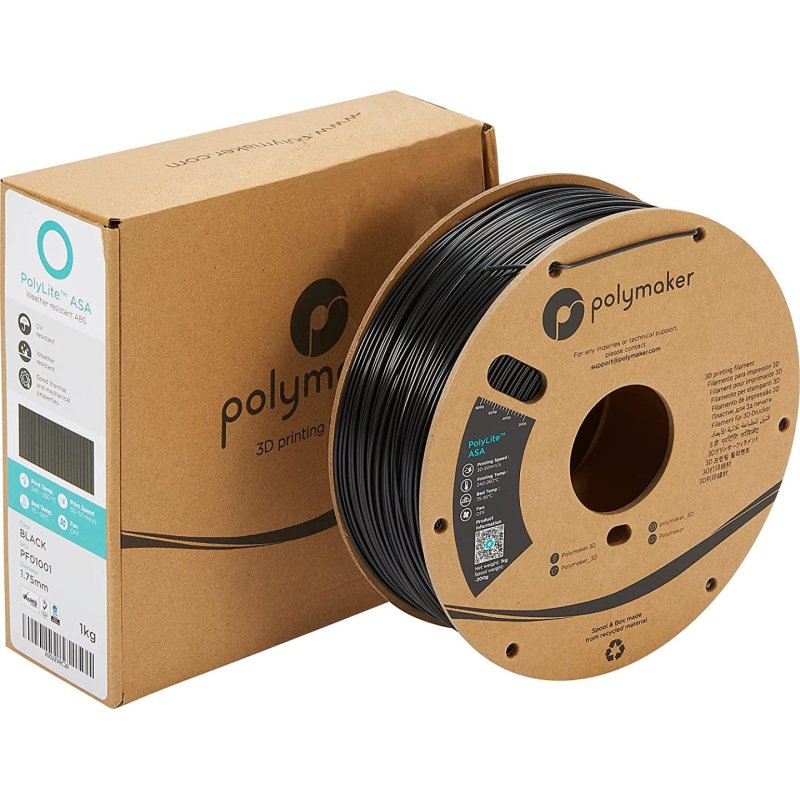 Polymaker PF01001 matériel d'impression 3D Acrylonitrile-styrène-acrylate Noir 1 kg